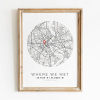 Personalised city map romantic gift for him