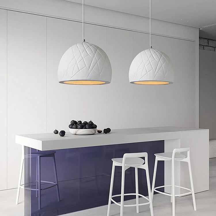 Creative Nordic wabi sabi style semi-circular LED chandelier