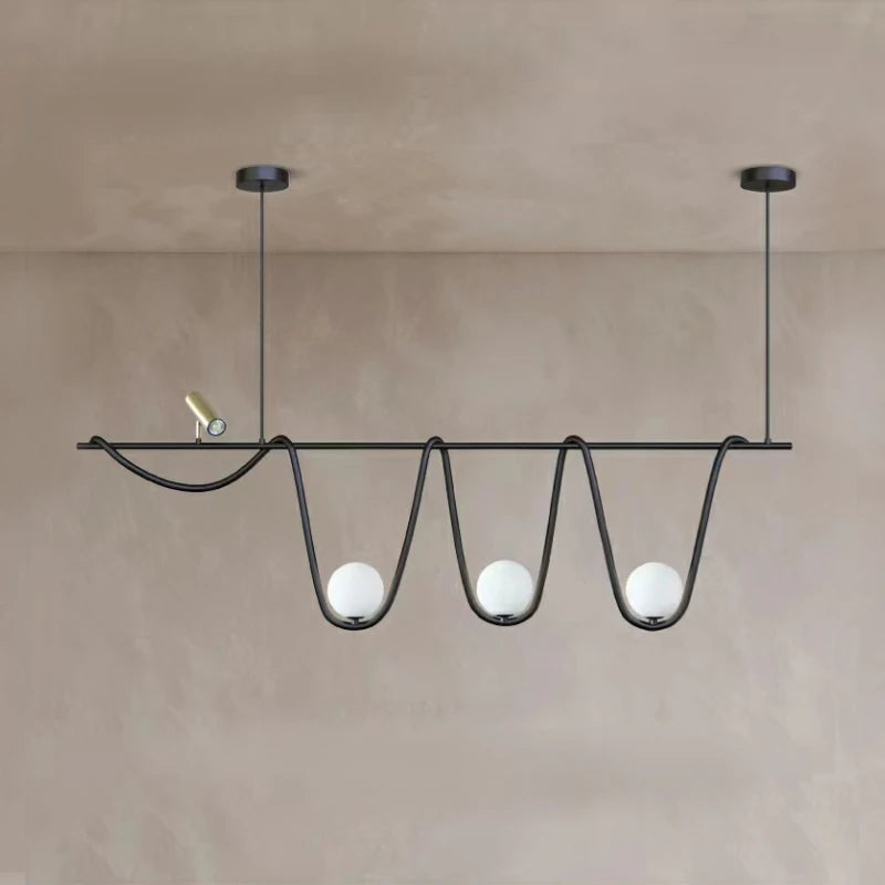 Creative Nordic glass chandelier with LED lighting