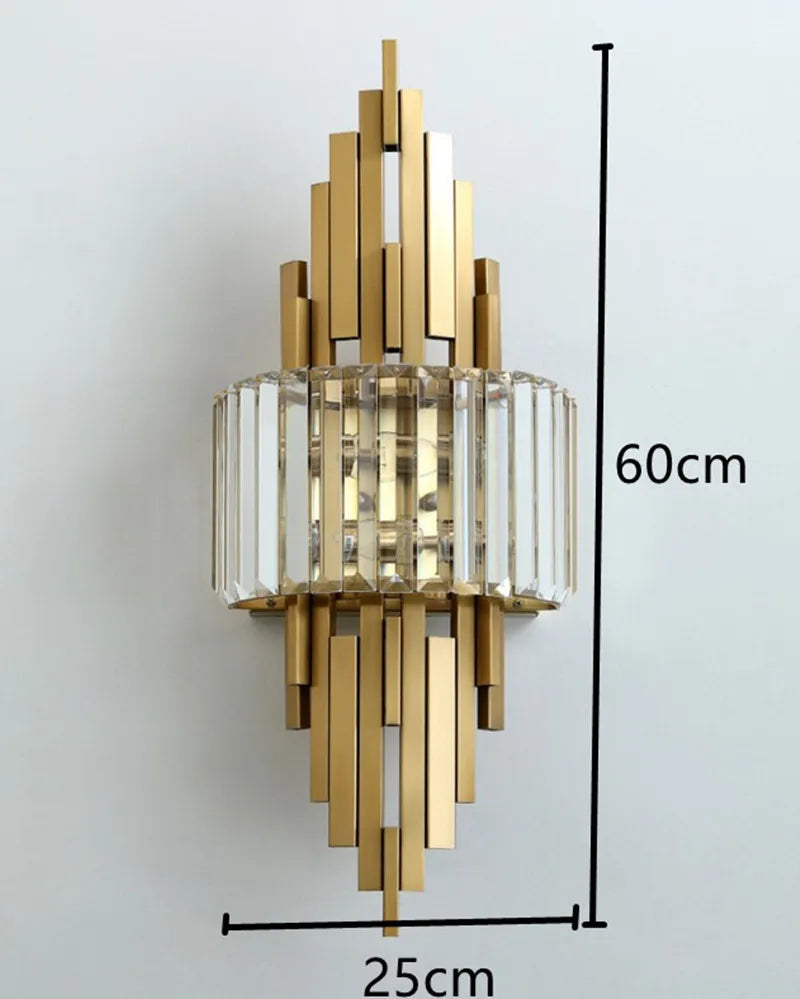 Modern luxury wall light with shimmering crystal shade