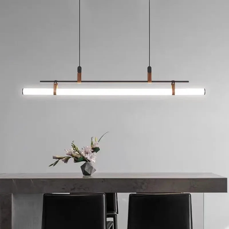 Vintage LED chandelier long lamp for dining room, office or kitchen island