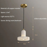 Modern natural marble pendant light for interior decoration