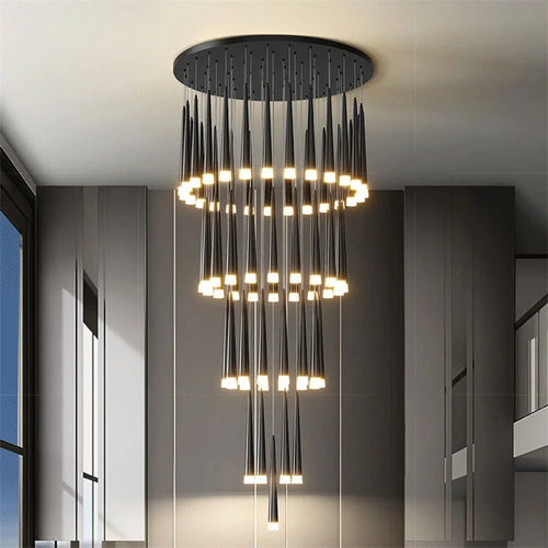 Modern LED pendant chandelier for contemporary interiors - vue 5 sur 14
