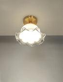 Modern ceiling light in antique glass and brass, unique and minimalist