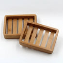 Natural bamboo wood soap dish for storage and organisation