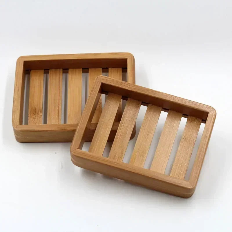 Natural bamboo wood soap dish for storage and organisation - vue 5 sur 7