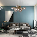 Nordic smoked glass and gold chandelier for modern interiors