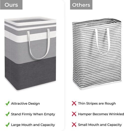 foldable waterproof fabric laundry basket large capacity - vue 3 sur 8