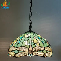 Scandinavian dragonfly chandelier tiffany style retro designer garden lighting
