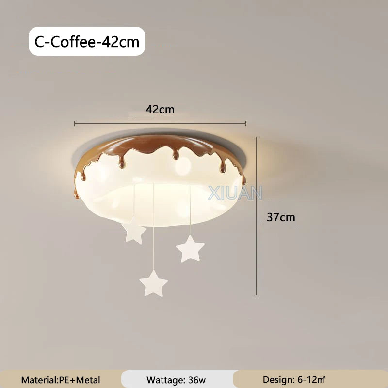 Macron Coloful Donuts Lamp 42cm 52cm Bedroom Ceiling Light White Pink Green Coffee Children's Room Chandelier Lights Indoor LED