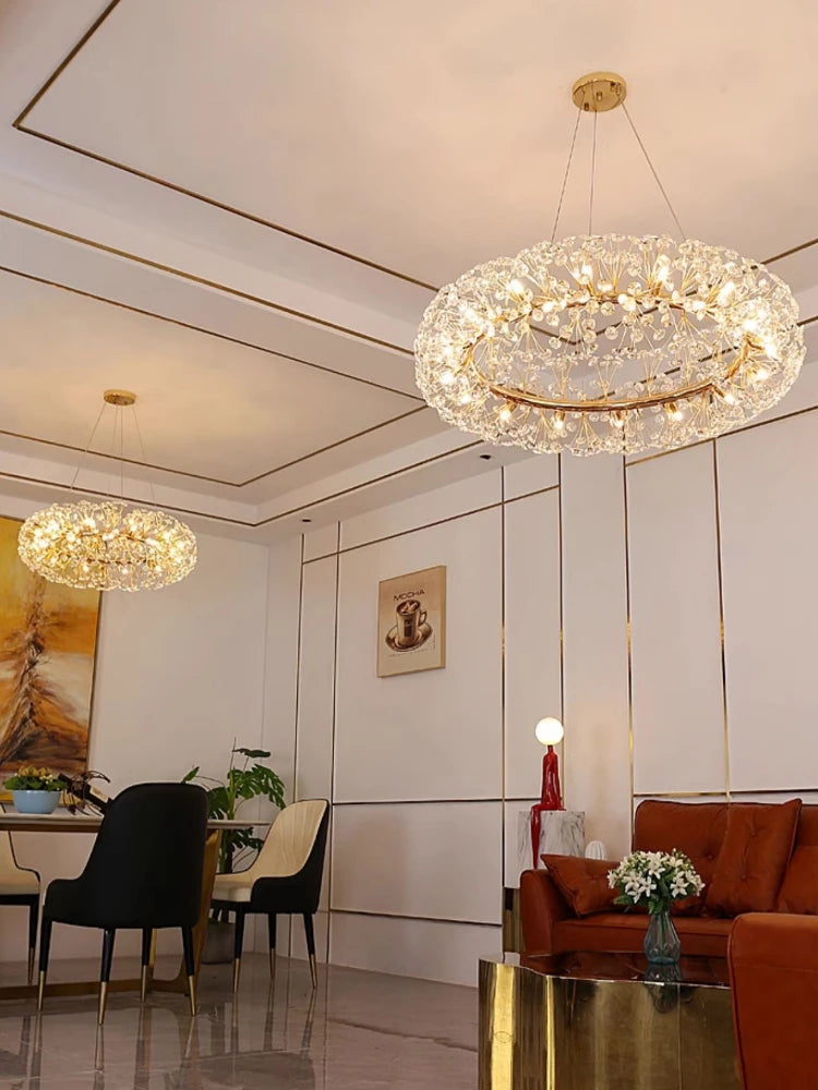 Modern crystal chandelier with creative dandelion design - vue 3 sur 16