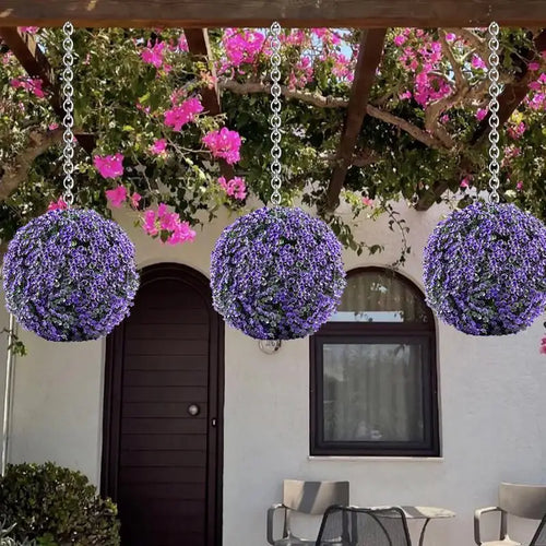 Artificial grass topiary balls for outdoor decoration - vue 5 sur 14