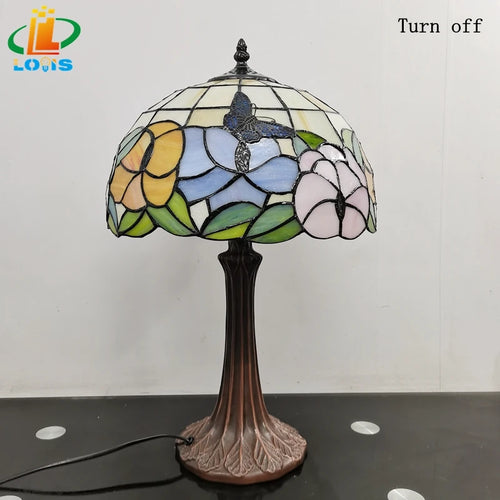 Tiffany style butterfly table lamp for decoration and gift - vue 6 sur 6