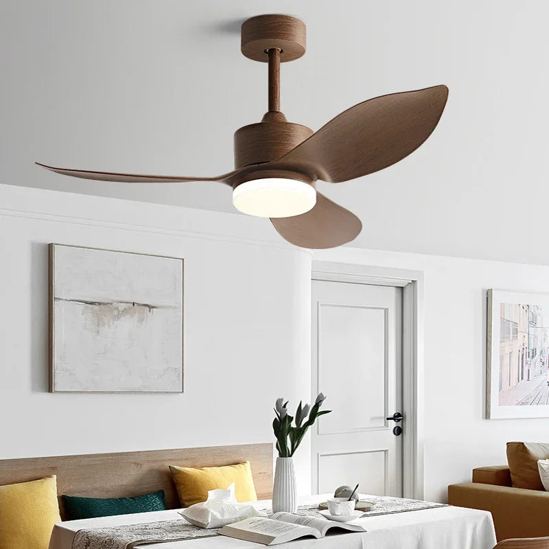 Modern ceiling light with remote control and fan