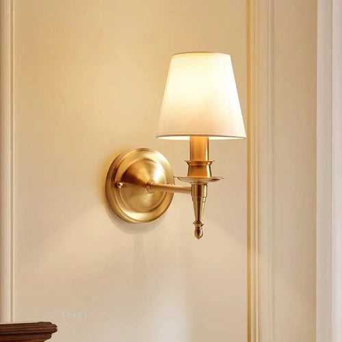 Traditional American 2-arm copper LED wall light for artistic decor - vue 4 sur 8