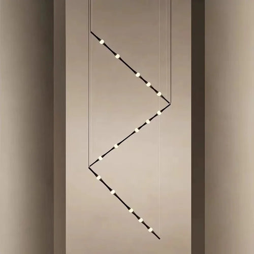 Nordic acrylic pendant light with bamboo design for indoor decoration - vue 5 sur 10