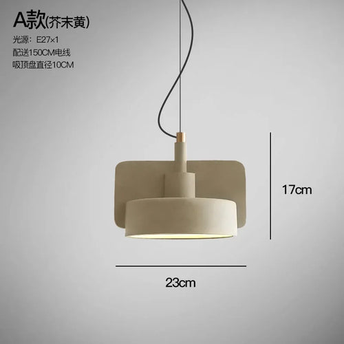 Industrial cement pendant light for retro interior decor - vue 7 sur 12