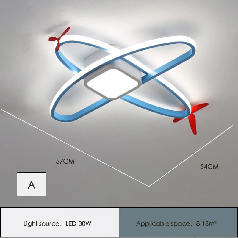Helicopter ceiling light for modern and cosy children's room