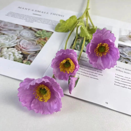 Artificial silk poppy flowers for decoration and events - vue 15 sur 21
