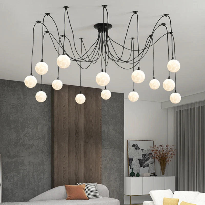 Nordic style multi-light pendant chandelier for commercial spaces