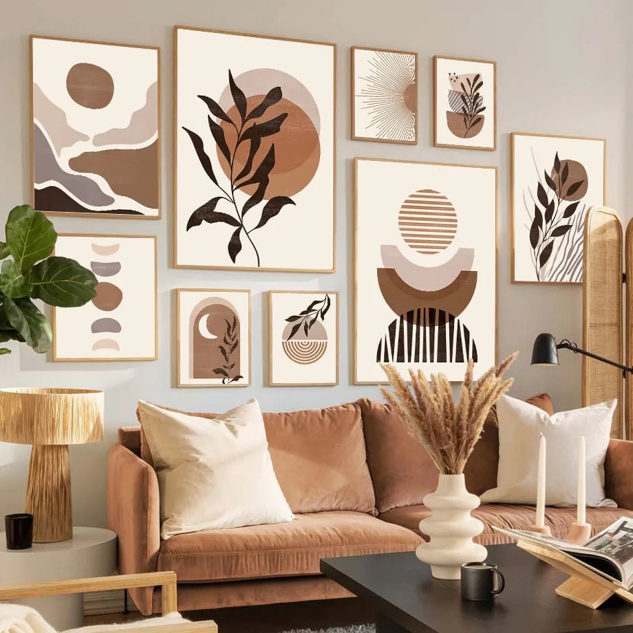 modern boho abstract wall art for home decor
