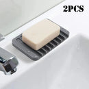 silicone soap dish self-draining tray for bathroom