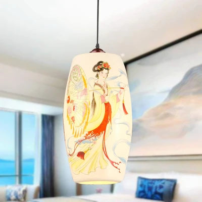 Chinese ceramic pendant light - vue 12 sur 30