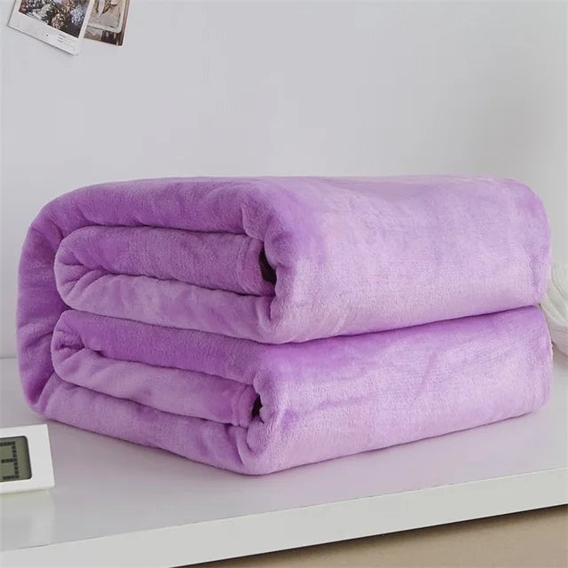 Soft warm fleece plaid for sofa or bed