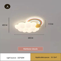 Rainbow cloud LED ceiling light for children's room