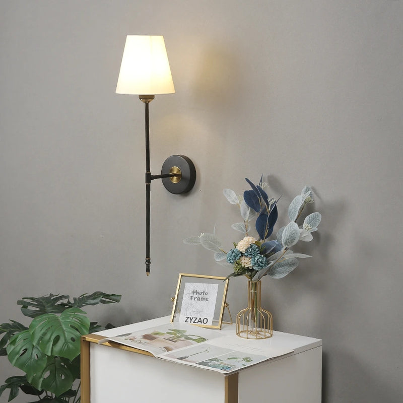 Modern copper wall light for loft decor