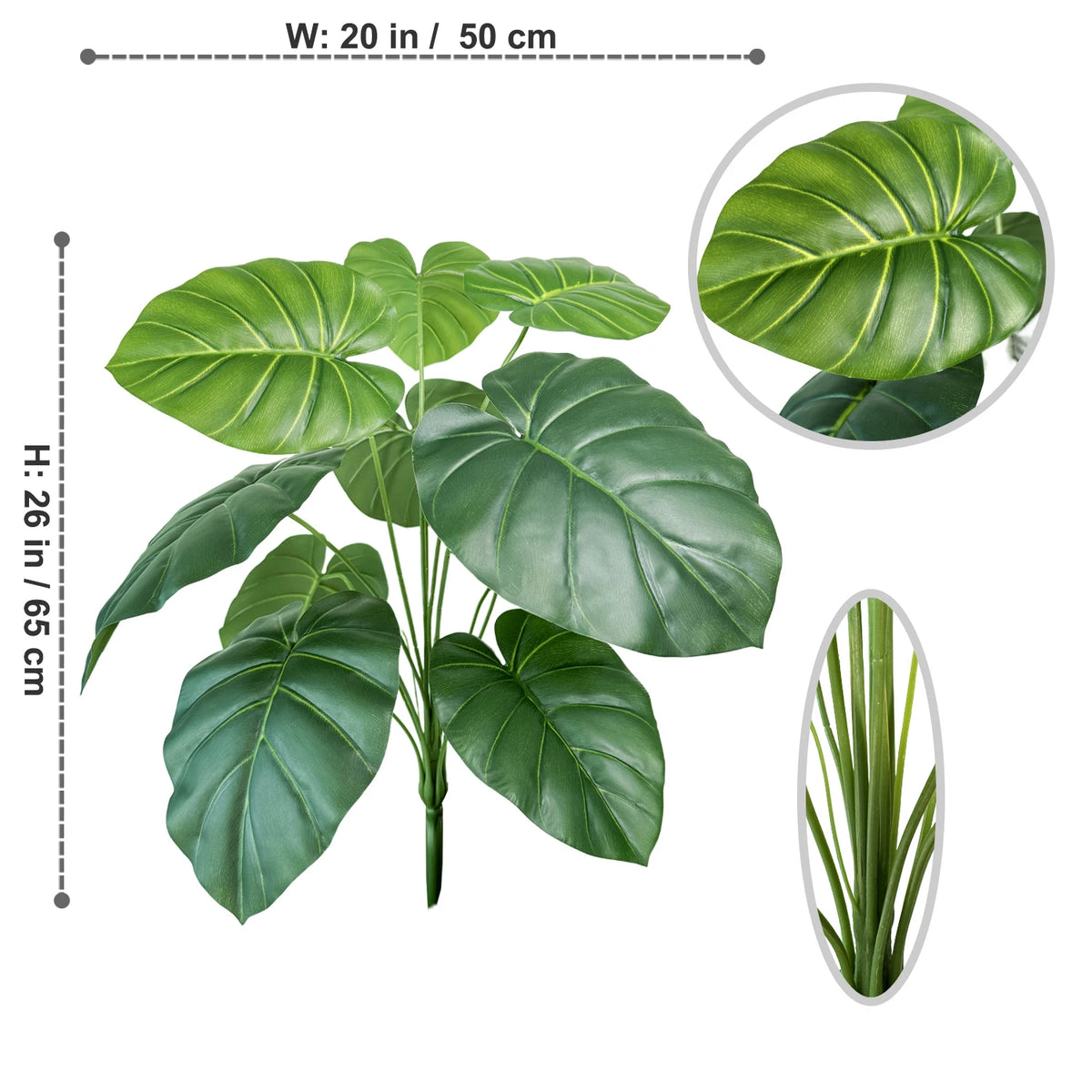 Artificial monstera plant with realistic leaves for indoor decoration - vue 13 sur 29