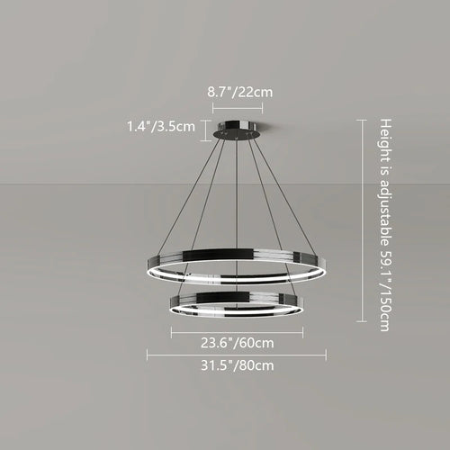 Modern metal chandelier for elegant indoor lighting - vue 10 sur 16