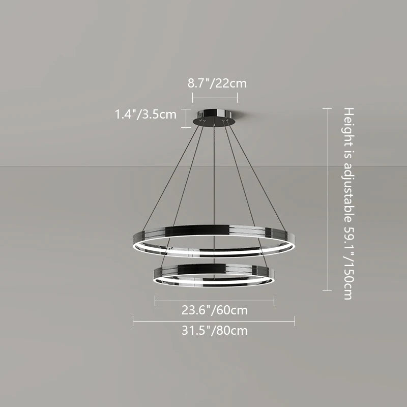 Modern metal chandelier for elegant indoor lighting - vue 9 sur 16