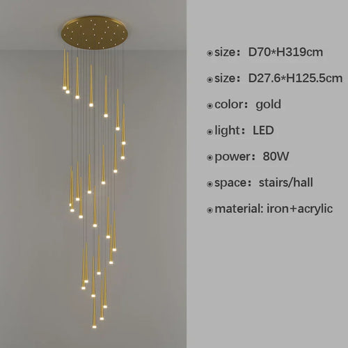 Modern LED chandelier for premium interior decoration - vue 11 sur 22