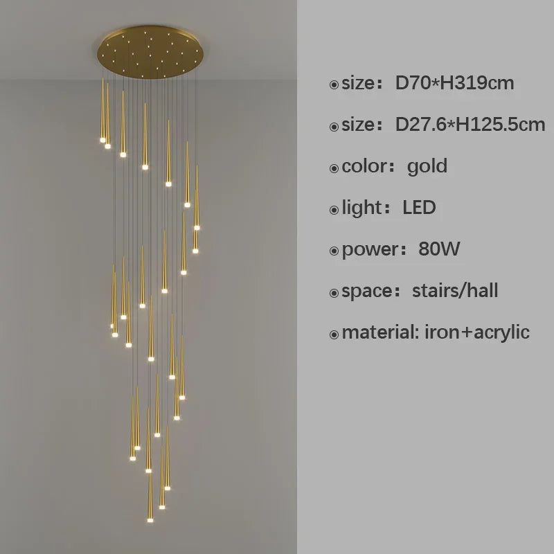 Modern LED chandelier for premium interior decoration - vue 10 sur 22