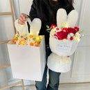 Knitted rose bouquet cartoon gift for valentine’s day and christmas