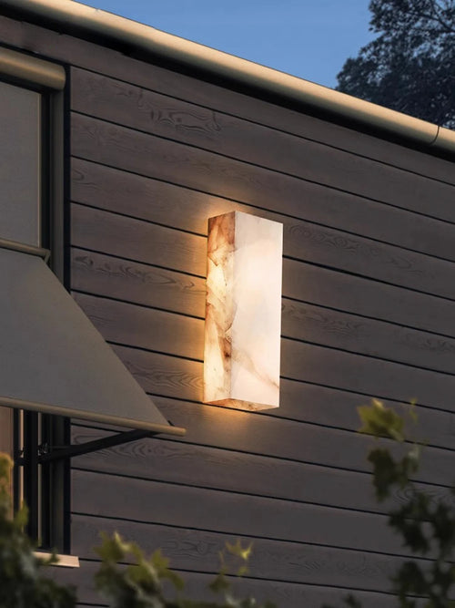 Waterproof outdoor LED wall light with natural marble design 2024