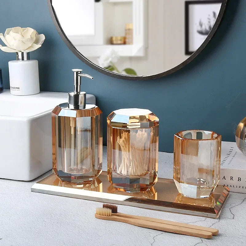 luxury glass soap dispenser for bathroom
