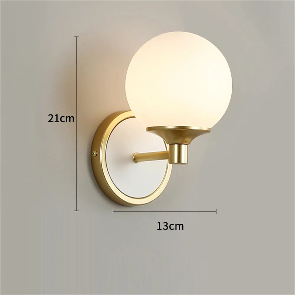 Modern Nordic style double head glass wall light