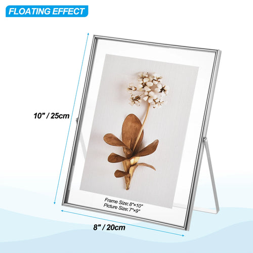 Set of 2 metal and glass photo frames for decoration - vue 11 sur 22