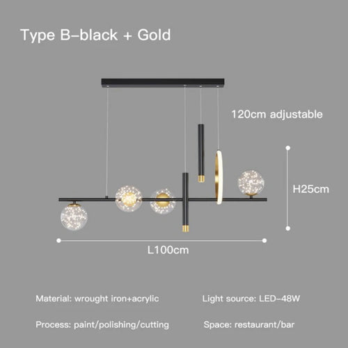 Modern LED gypsophila glass chandelier with remote dimming for interior décor - vue 11 sur 10