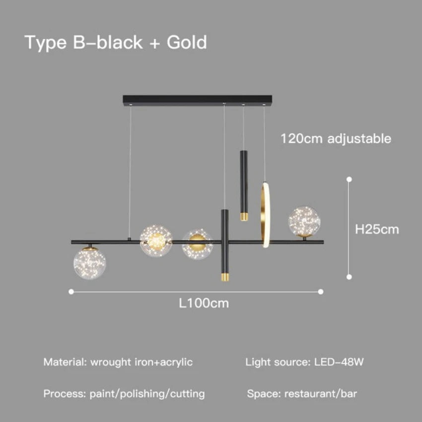 Modern LED gypsophila glass chandelier with remote dimming for interior décor - vue 10 sur 10