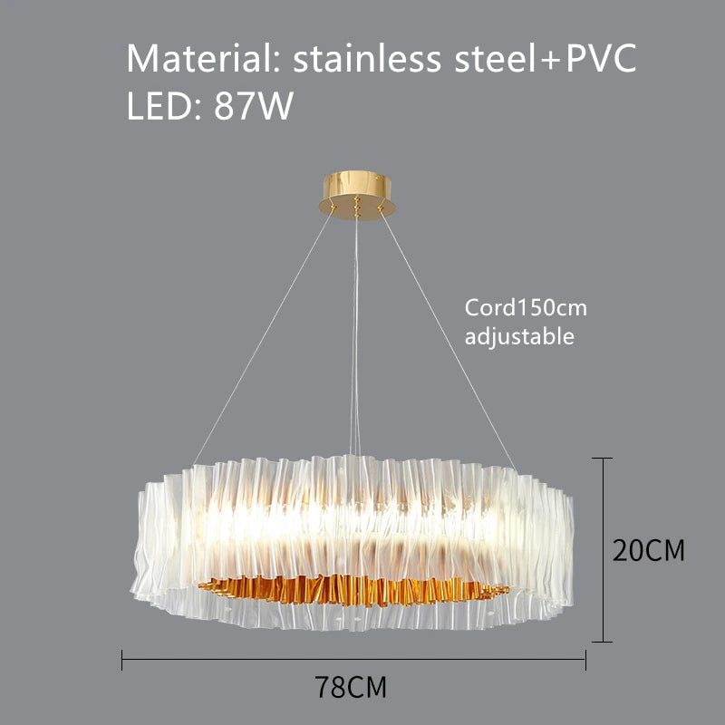 Designer pendant light in PVC and stainless steel for indoor spaces - vue 12 sur 13