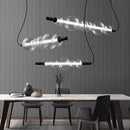 Glass pendant chandelier with LED lights for modern decor