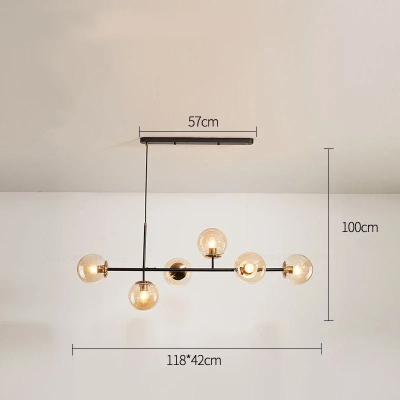 Modern Nordic glass pendant light for living room - vue 12 sur 16