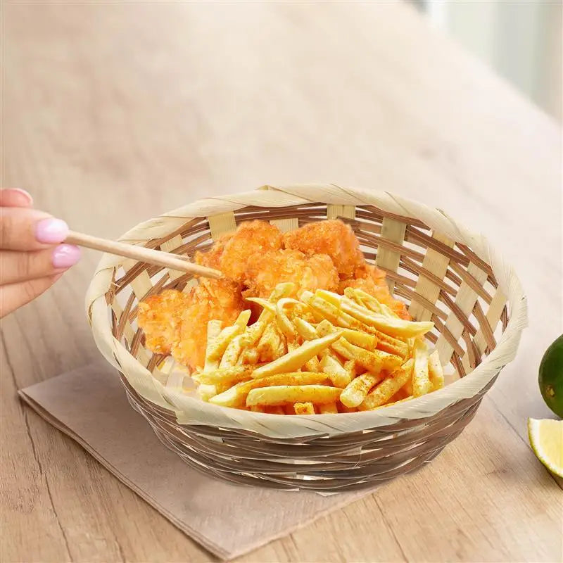 set of 3 bamboo baskets for fruits and snacks - vue 6 sur 7