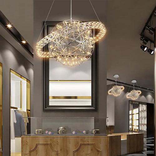 Raimond Satellite spherical stainless steel LED chandelier - vue 4 sur 9