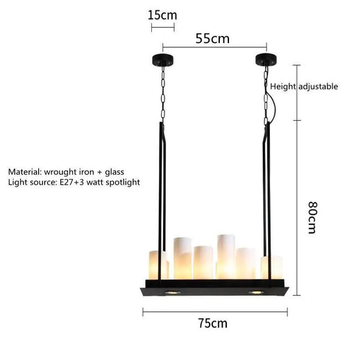 Nordic luxury dining room LED glass chandelier for kitchen island and living room - vue 14 sur 20