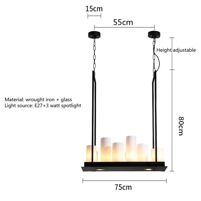 Nordic luxury dining room LED glass chandelier for kitchen island and living room - vue 13 sur 20
