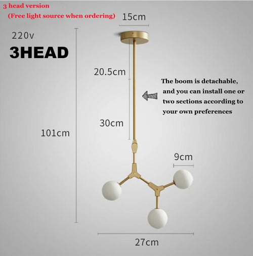 Nordic glass design chandelier for elegant lighting - vue 13 sur 12